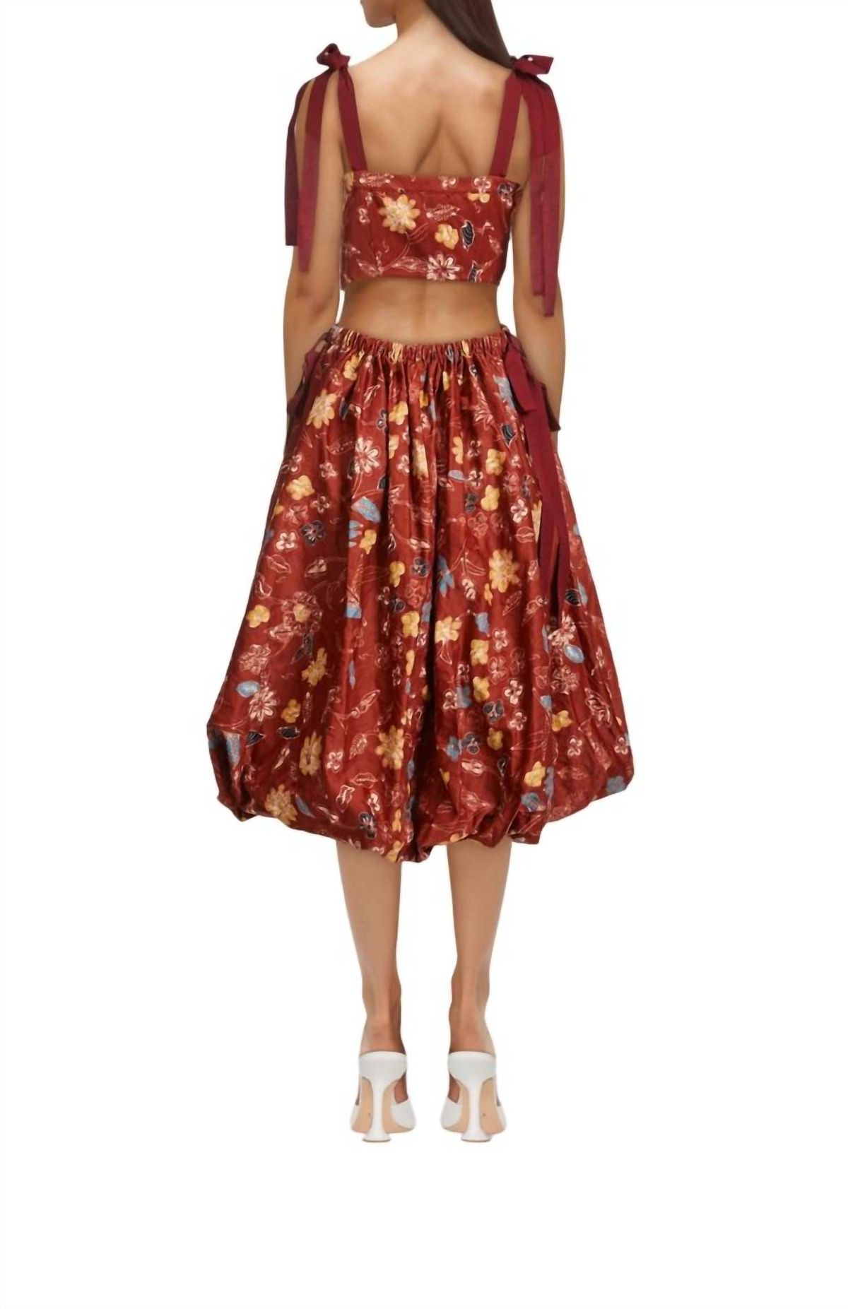 Style 1-1019899131-3425 Ulla Johnson Size 6 Floral Burgundy Red Cocktail Dress on Queenly