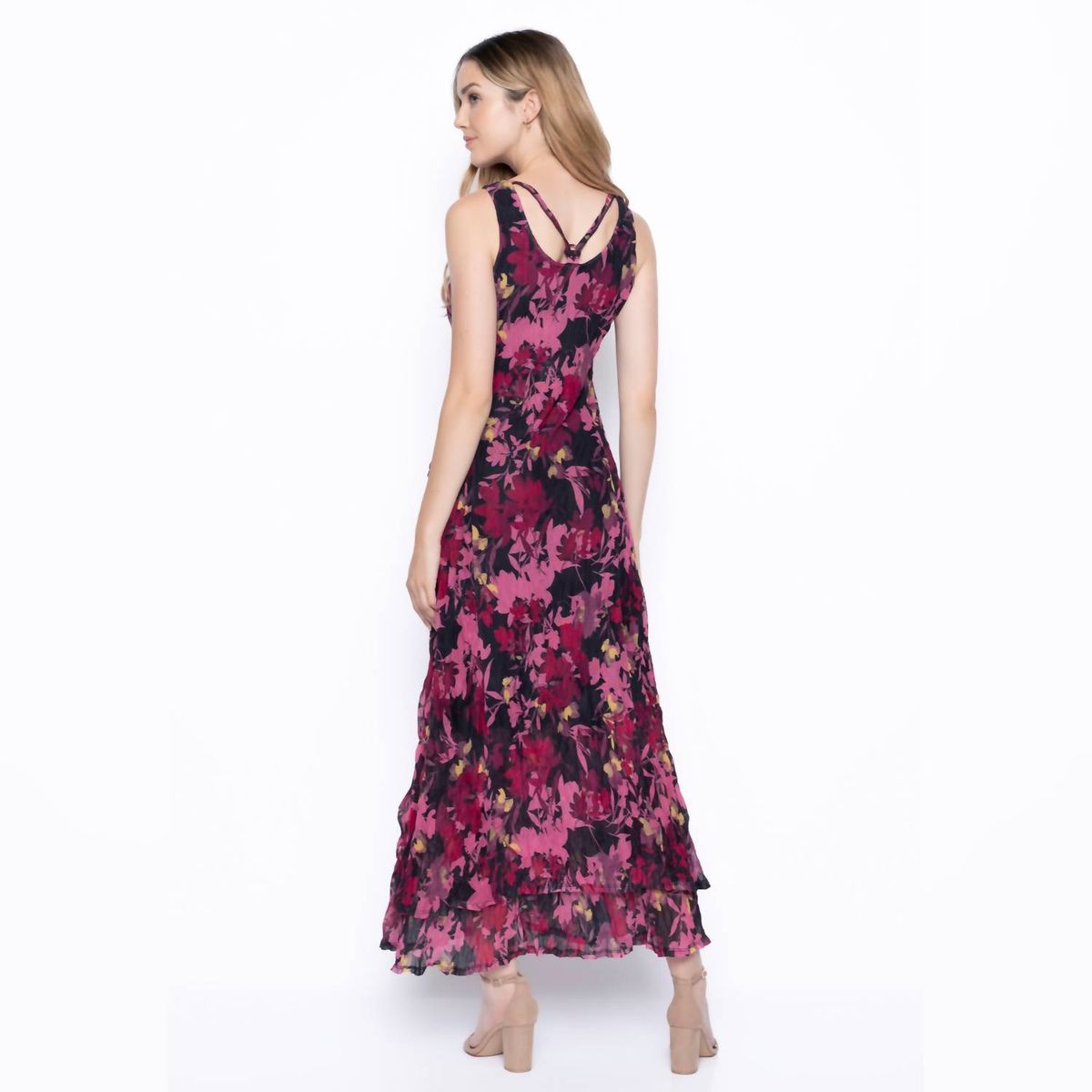 Style 1-1608194189-149 PICADILLY Size L Floral Black Floor Length Maxi on Queenly
