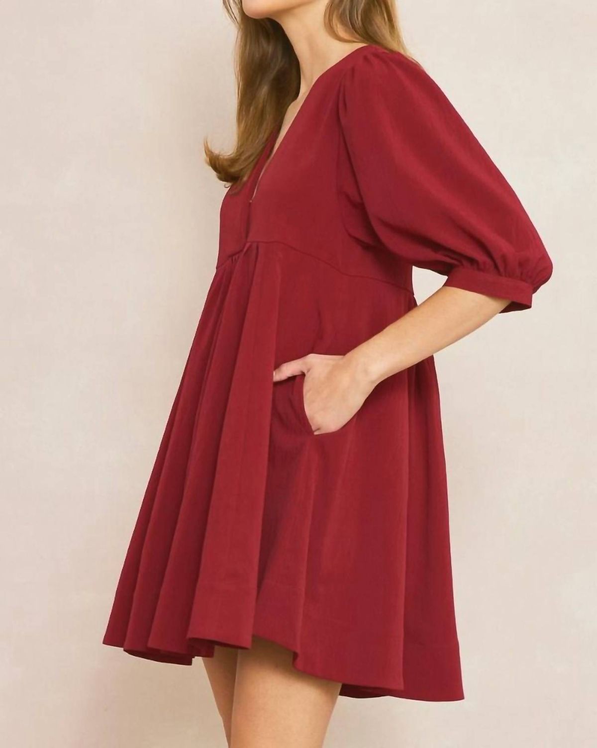 Style 1-1752515176-74 entro Size S Sheer Burgundy Red Cocktail Dress on Queenly