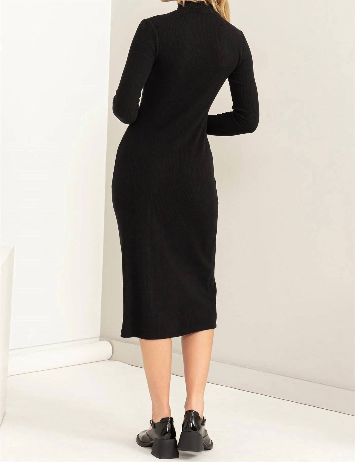 Style 1-2261398155-149 HYFVE Size L High Neck Black Cocktail Dress on Queenly