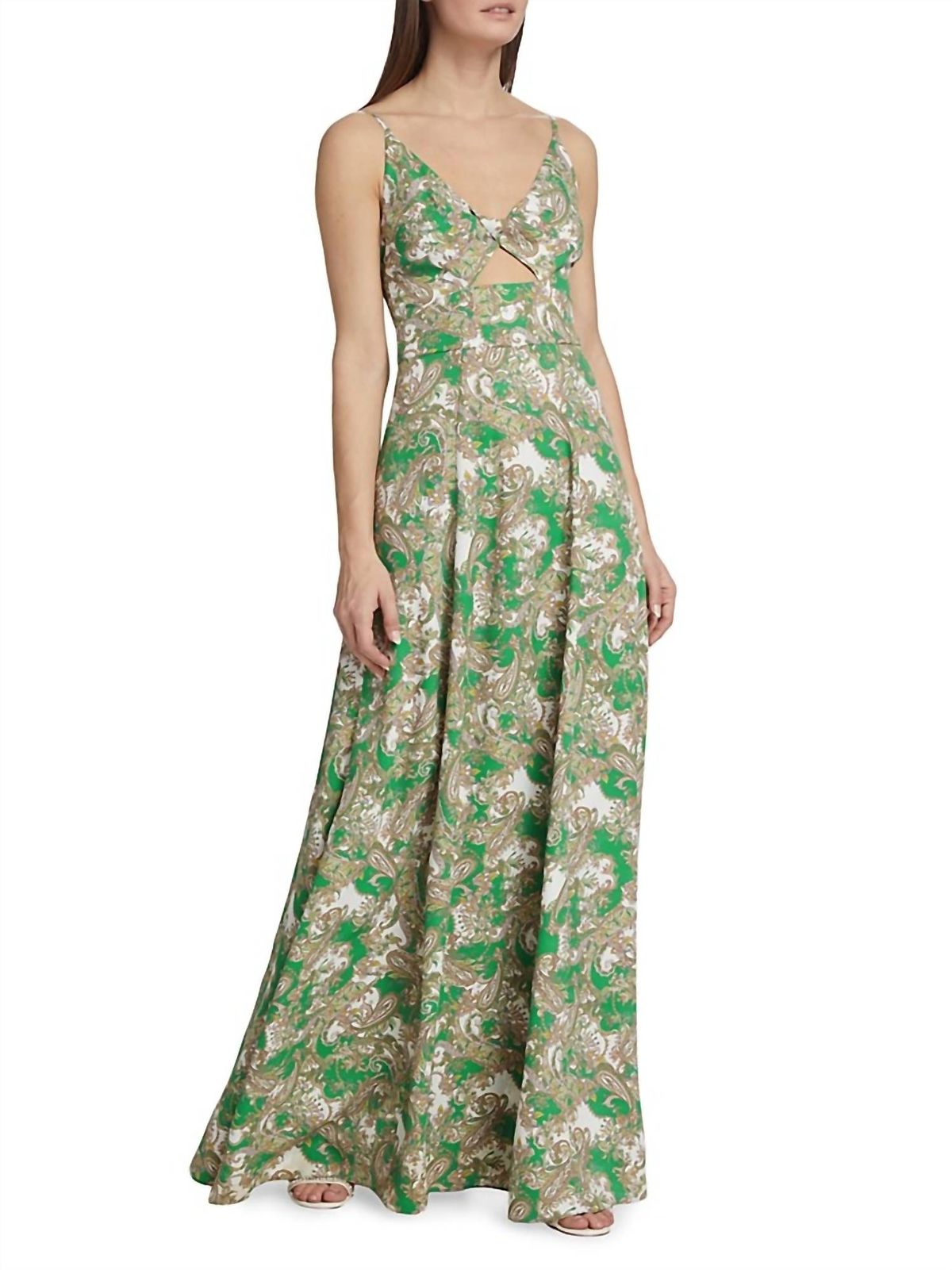 Style 1-2301871667-425 L'Agence Size 8 Plunge Green Floor Length Maxi on Queenly