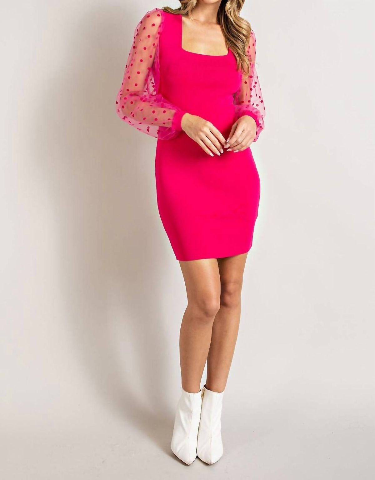 Style 1-2616590133-149 ee:some Size L Sheer Hot Pink Cocktail Dress on Queenly