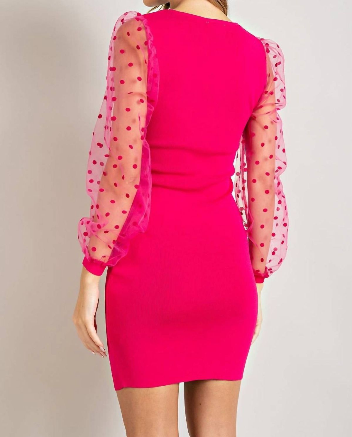 Style 1-2616590133-892 ee:some Size M Sheer Hot Pink Cocktail Dress on Queenly