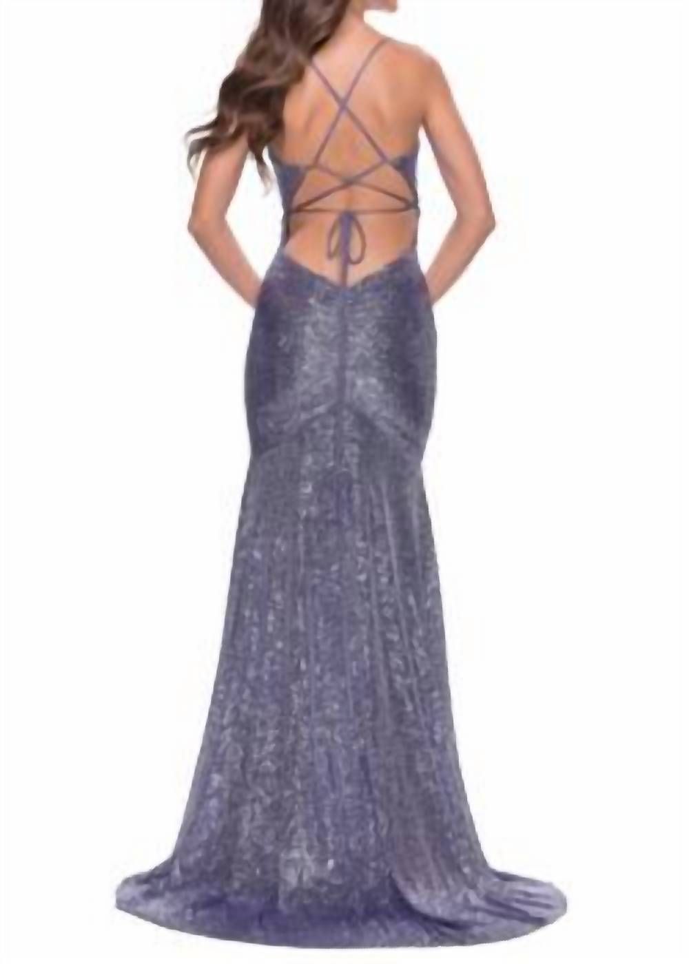 Style 1-2917248268-1901 La Femme Size 6 Prom Purple Side Slit Dress on Queenly