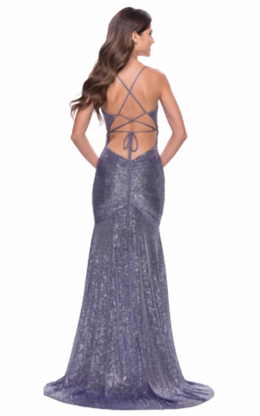 Style 1-2917248268-1901 La Femme Size 6 Prom Purple Side Slit Dress on Queenly