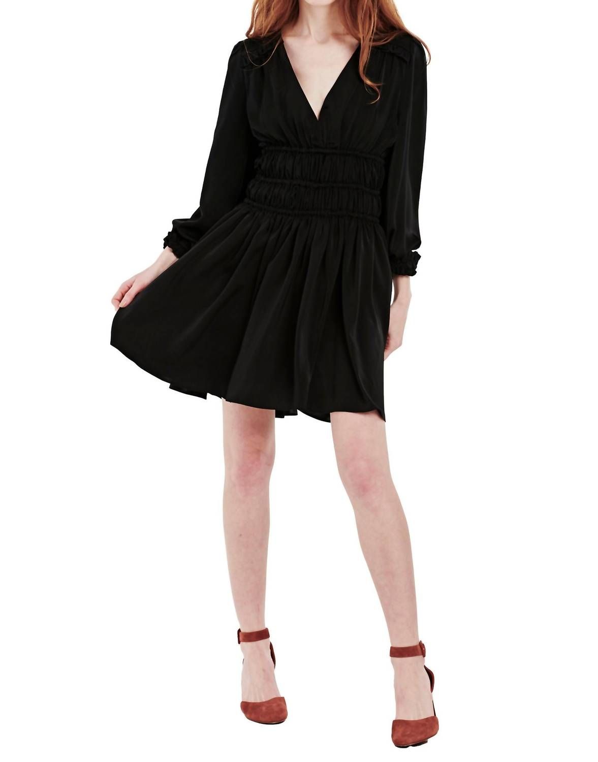 Style 1-2986150027-149 DEAR JOHN DENIM Size L Long Sleeve Black Cocktail Dress on Queenly