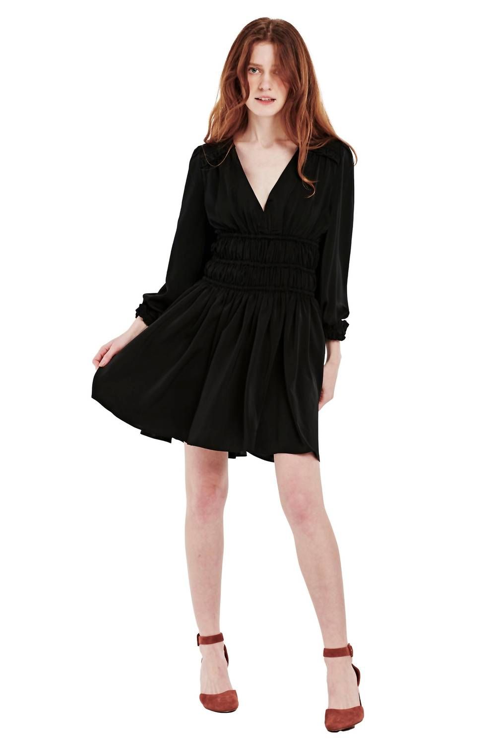 Style 1-2986150027-70 DEAR JOHN DENIM Size XS Long Sleeve Black Cocktail Dress on Queenly