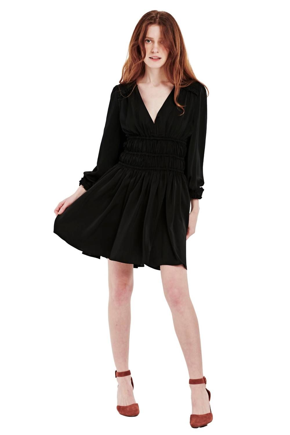 Style 1-2986150027-892 DEAR JOHN DENIM Size M Long Sleeve Black Cocktail Dress on Queenly