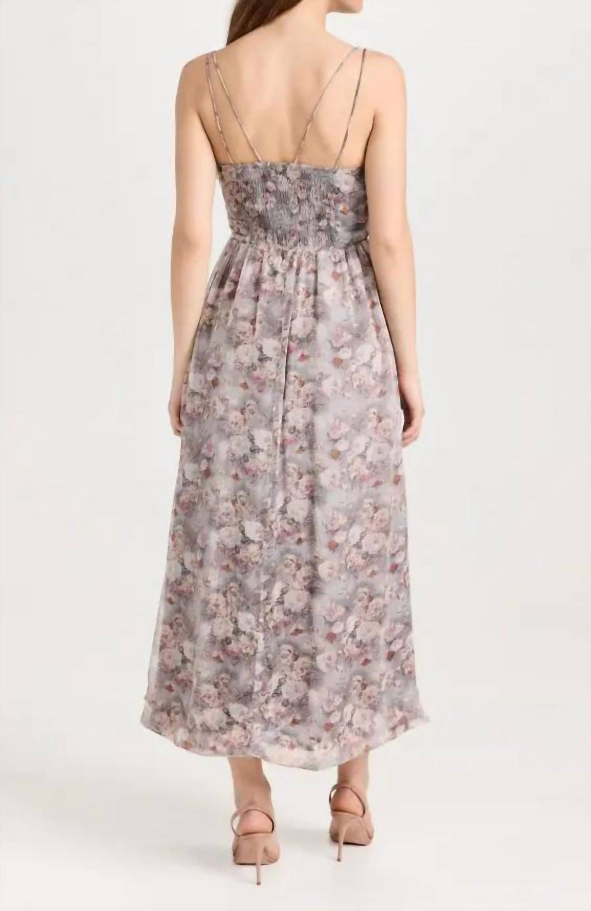 Style 1-359378716-2901 En Saison Size M Floral Gray Cocktail Dress on Queenly