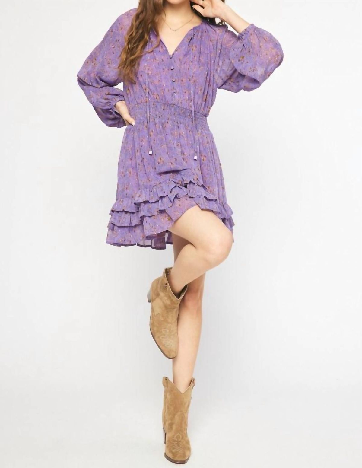 Style 1-366584077-149 entro Size L Long Sleeve Sheer Purple Cocktail Dress on Queenly