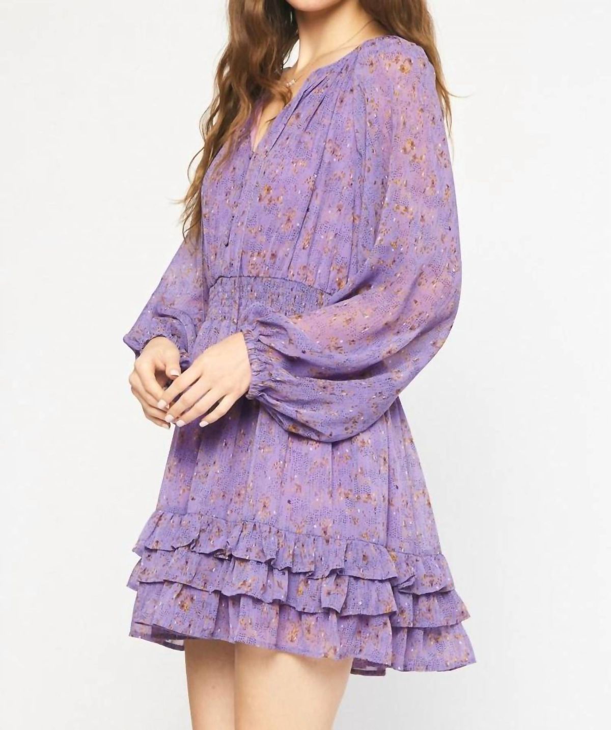 Style 1-366584077-892 entro Size M Long Sleeve Sheer Purple Cocktail Dress on Queenly