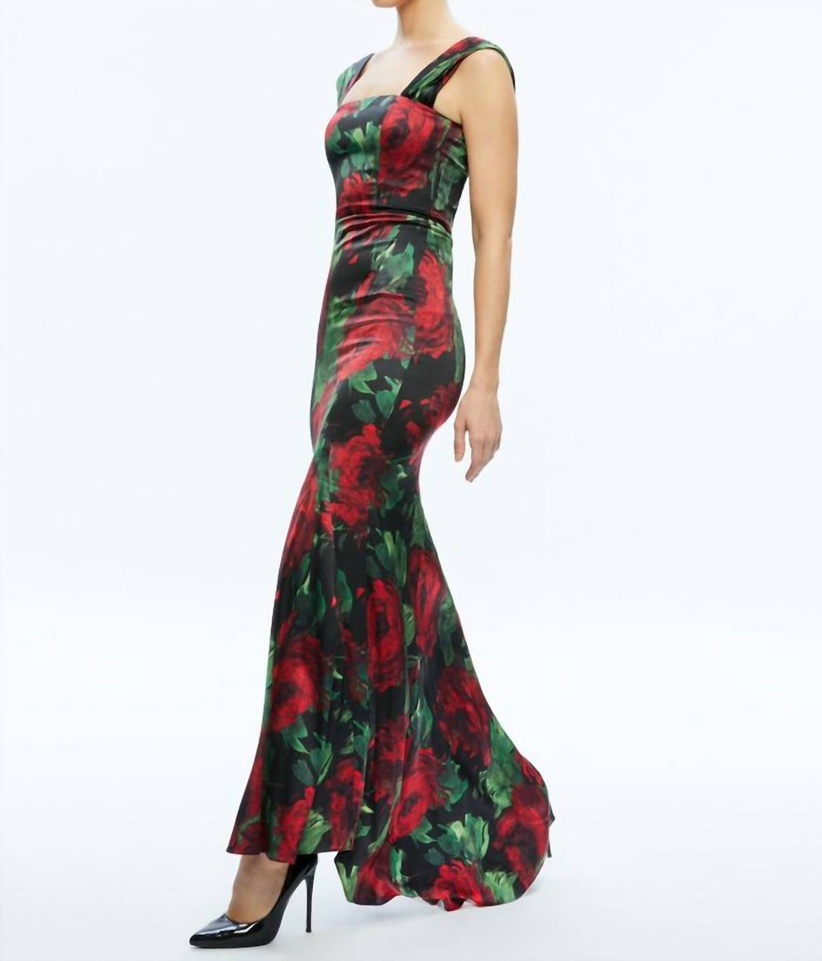 Style 1-3782834872-1901 alice + olivia Size 6 Off The Shoulder Floral Red Floor Length Maxi on Queenly
