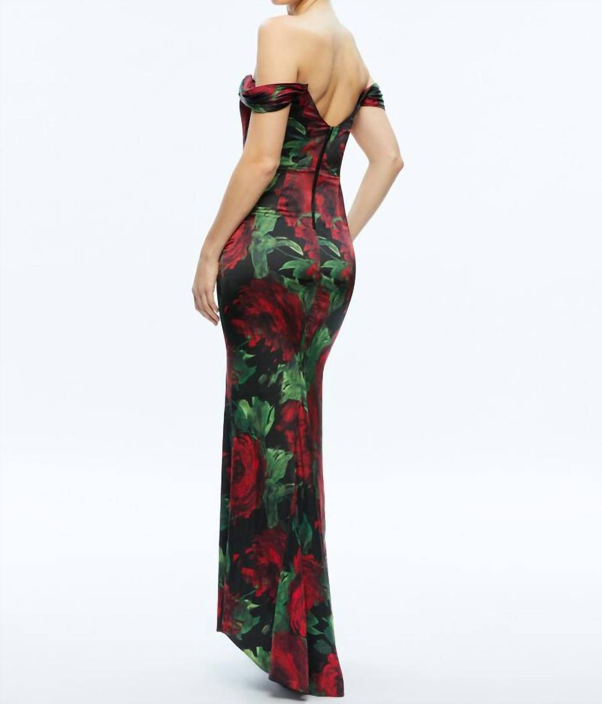 Style 1-3782834872-1901 alice + olivia Size 6 Off The Shoulder Floral Red Floor Length Maxi on Queenly