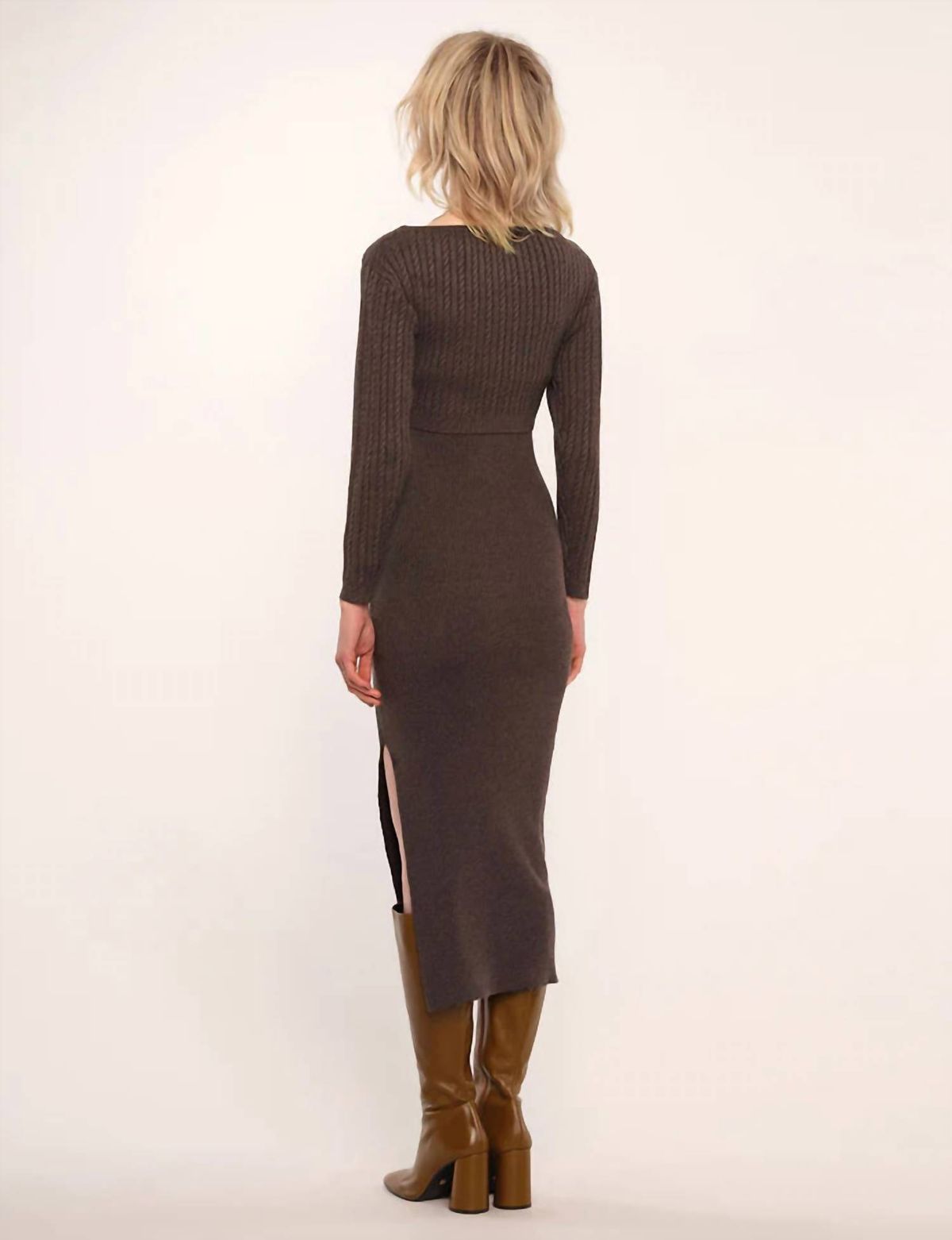 Style 1-3864551690-149 heartloom Size L Long Sleeve Brown Cocktail Dress on Queenly