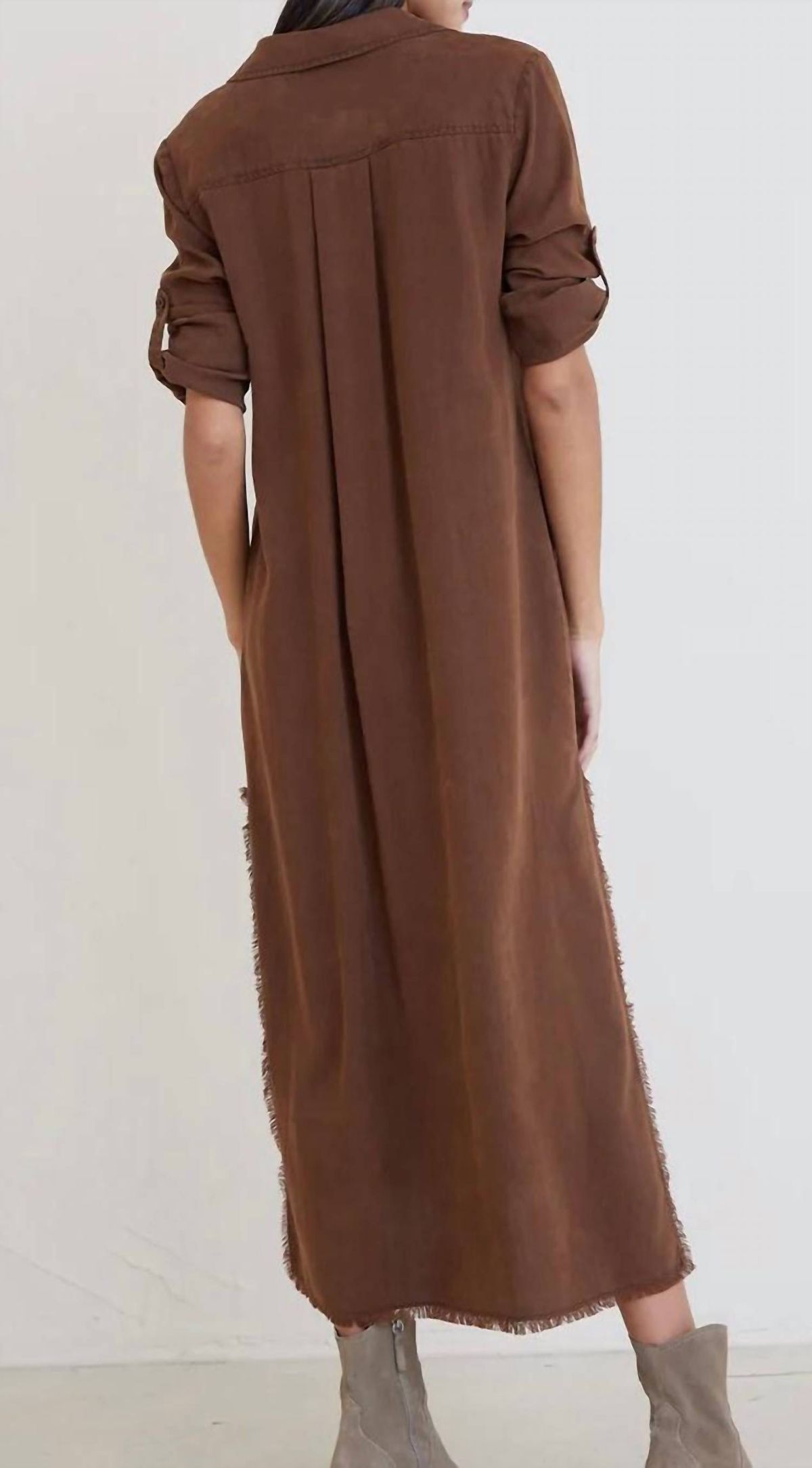 Style 1-4217471076-70 Bella Dahl Size XS Brown Floor Length Maxi on Queenly