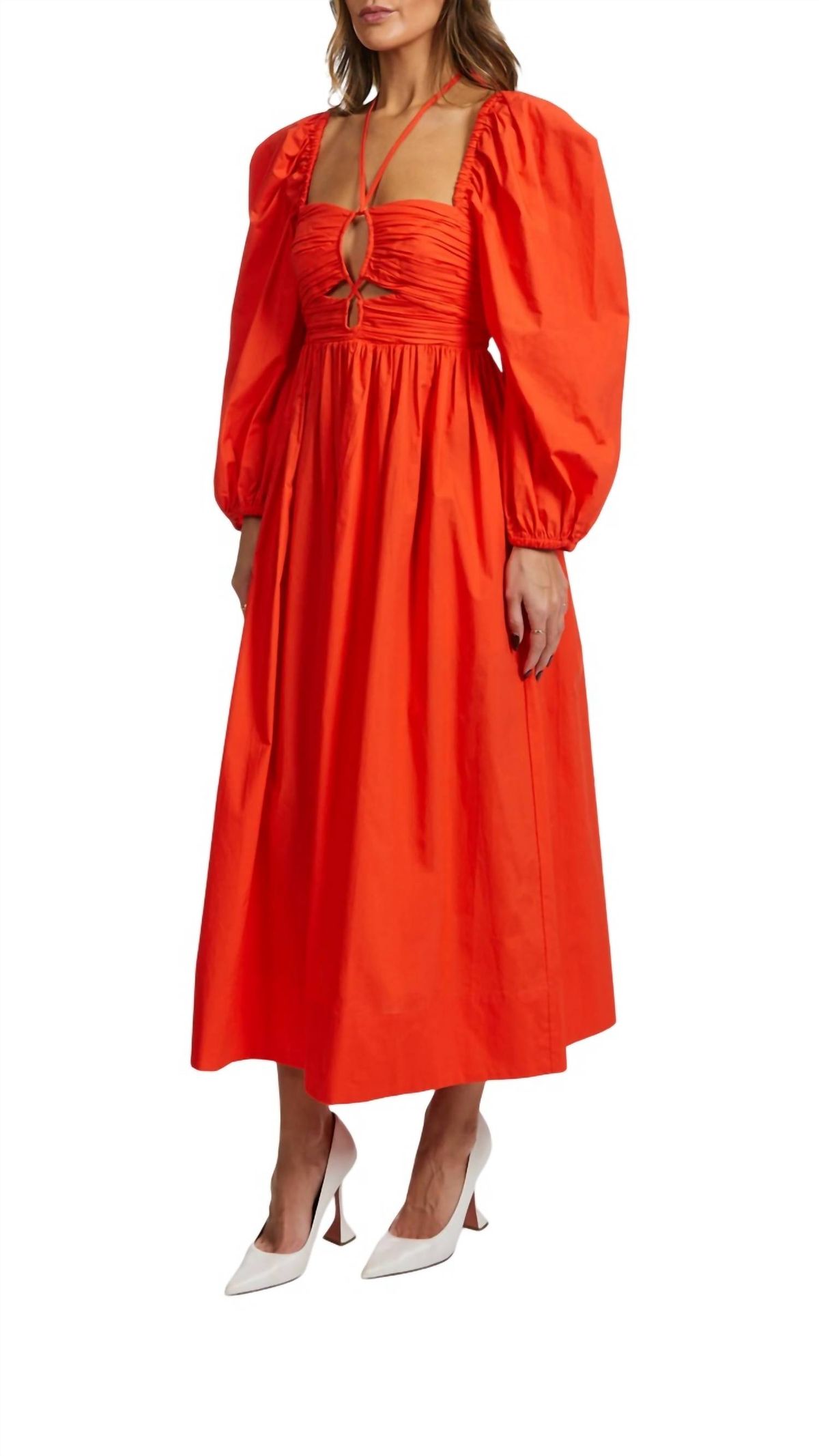 Style 1-527127541-917 Ulla Johnson Size 2 Long Sleeve Orange Floor Length Maxi on Queenly