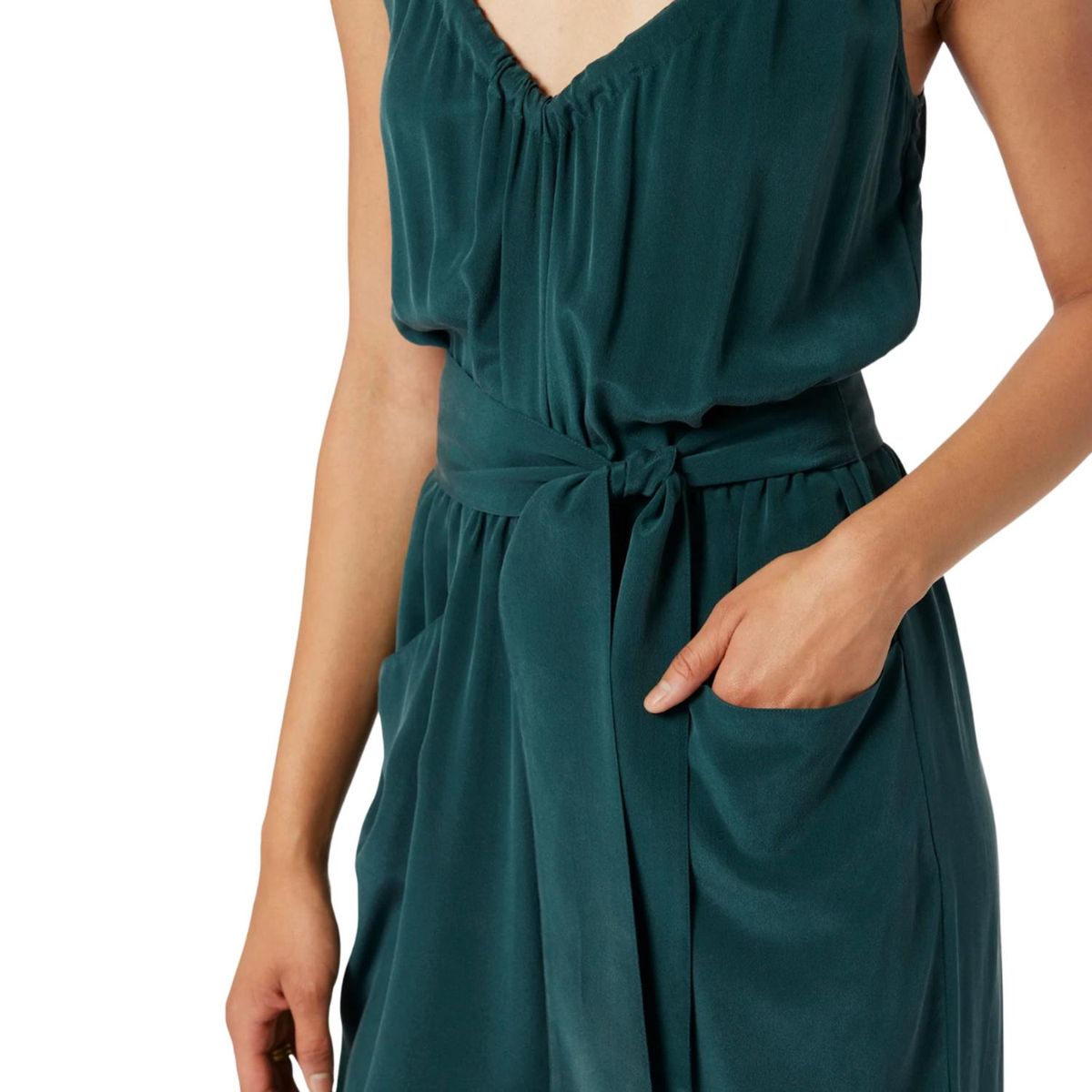 Style 1-611274713-3236 Joie Size S Satin Green Formal Jumpsuit on Queenly