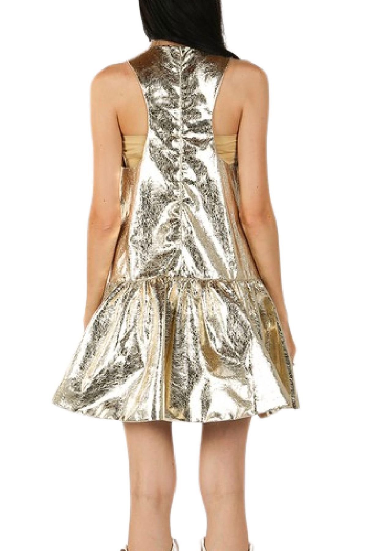 Style 1-657549585-149 Beulah London Size L Gold Cocktail Dress on Queenly