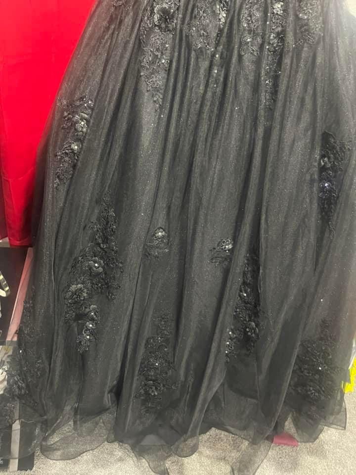 Size M Off The Shoulder Black Ball Gown on Queenly