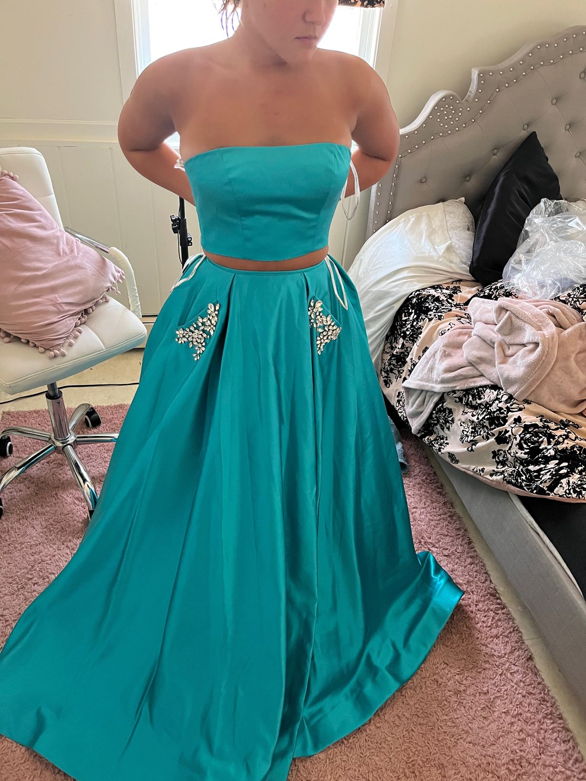 Sherri Hill Size 00 Prom Blue Ball Gown on Queenly