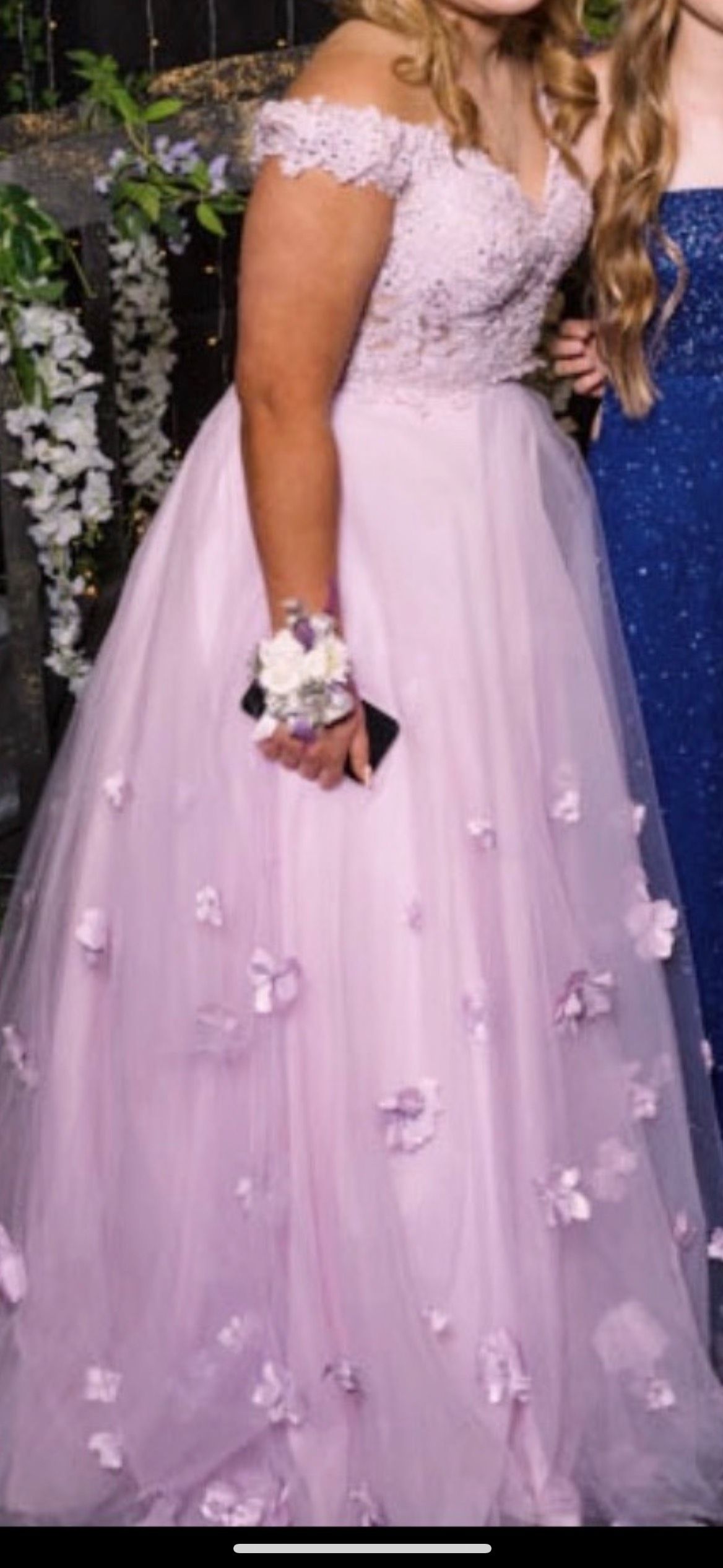 Style #43016 MoriLee Size 2 Prom Off The Shoulder Purple Ball Gown on Queenly