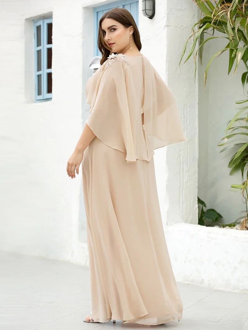 Style EP00638BH22 Ever Pretty Plus Size 22 Bridesmaid Plunge Pink A-line Dress on Queenly