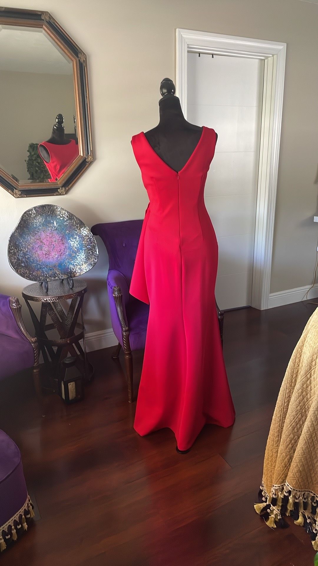 Eliza J Size 4 Fun Fashion Red Floor Length Maxi on Queenly