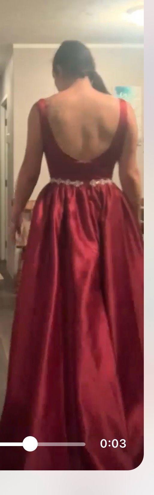 Size 4 Prom Plunge Red A-line Dress on Queenly
