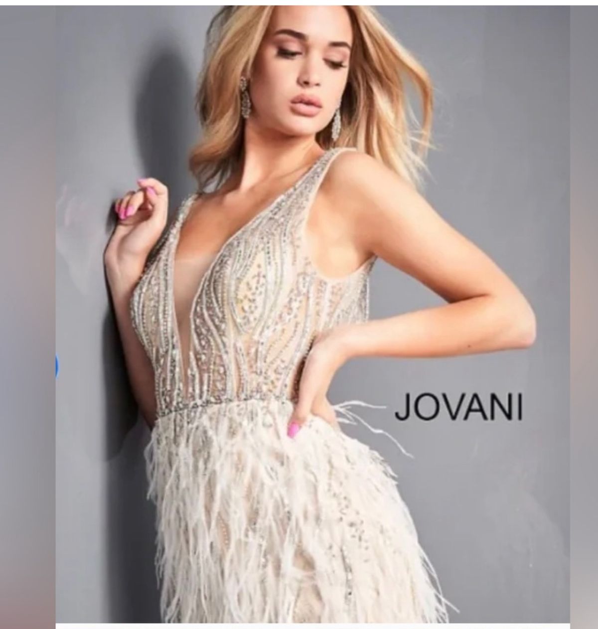 Jovani Size 6 White Cocktail Dress on Queenly