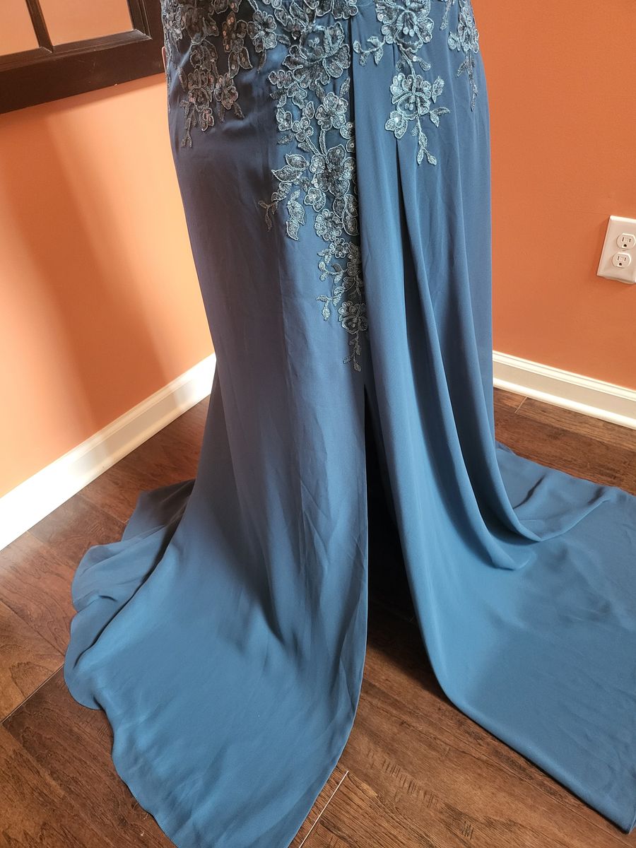Size 12 One Shoulder Blue Mermaid Dress on Queenly