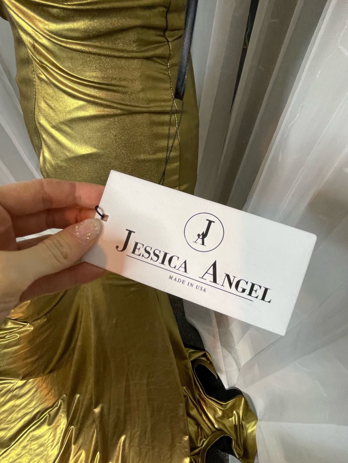 Jessica Angel Size 2 Pageant One Shoulder Gold Side Slit Dress on Queenly