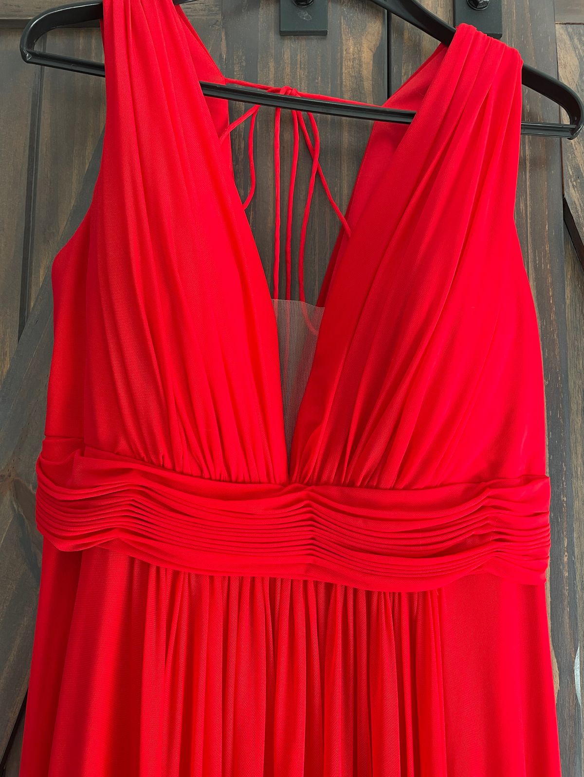 Jadore Evening Plus Size 16 Plunge Red A-line Dress on Queenly