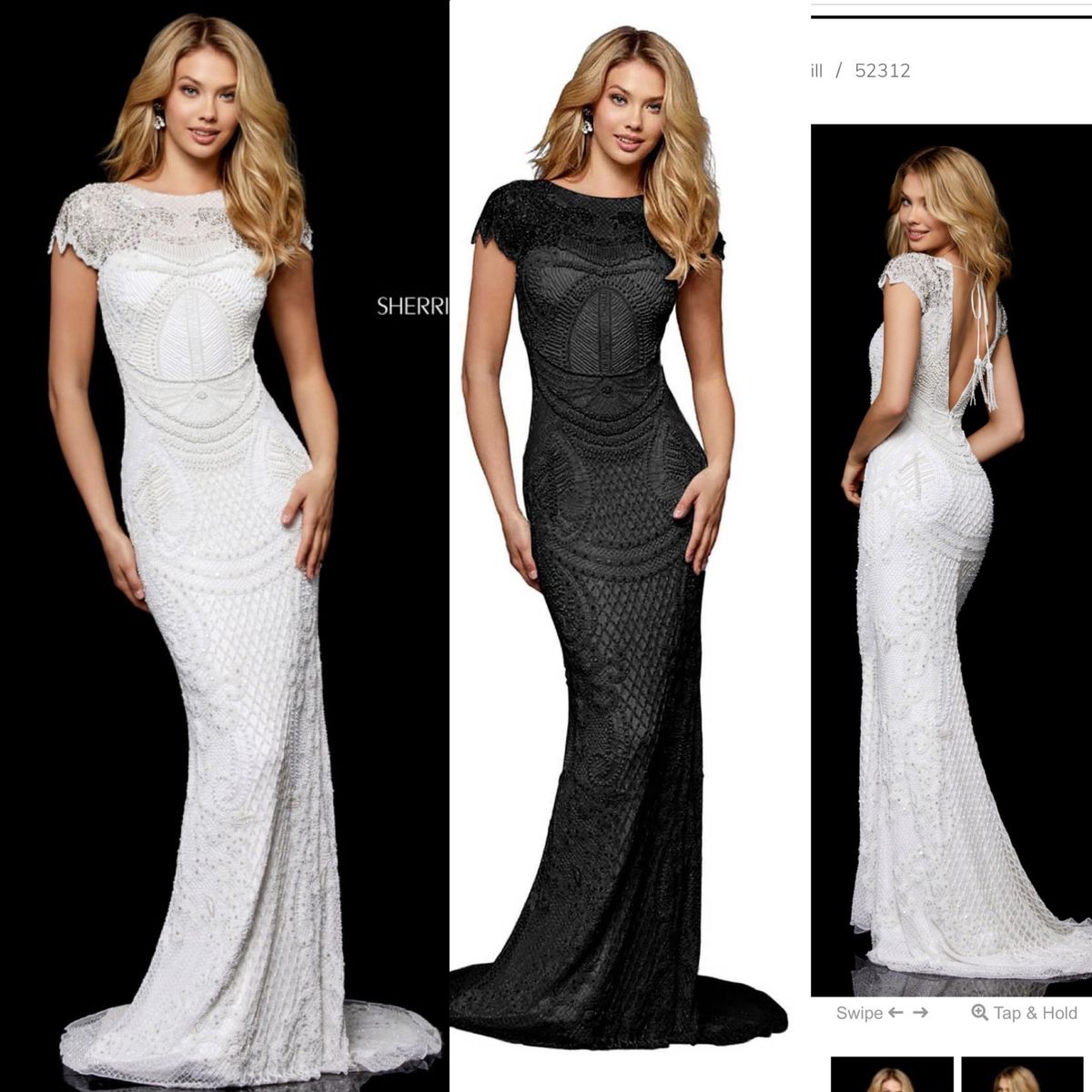 Style 52312 Sherri Hill Size 10 Cap Sleeve Sequined Black Floor Length Maxi on Queenly