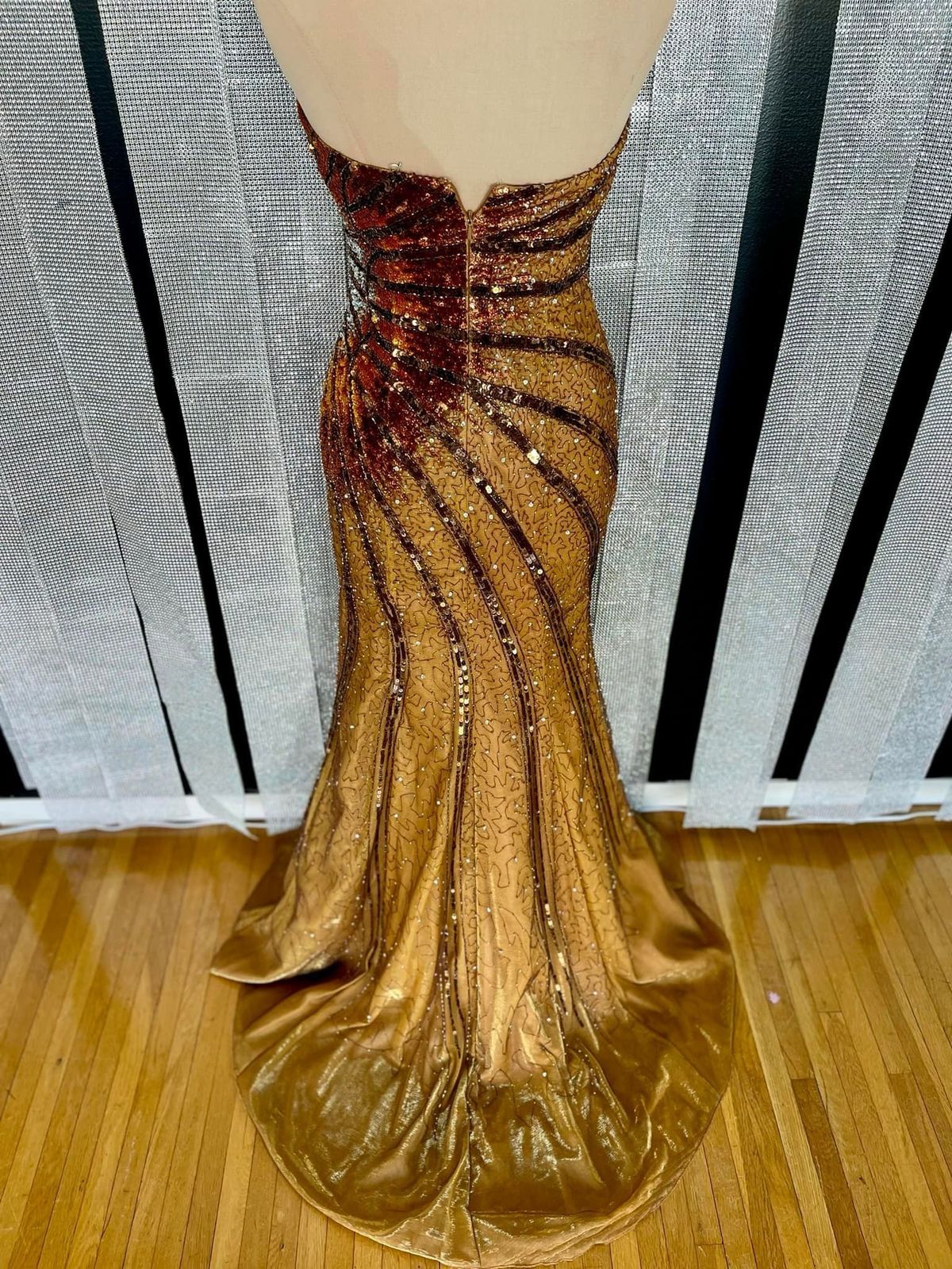 Size 10 Prom Strapless Brown Mermaid Dress on Queenly