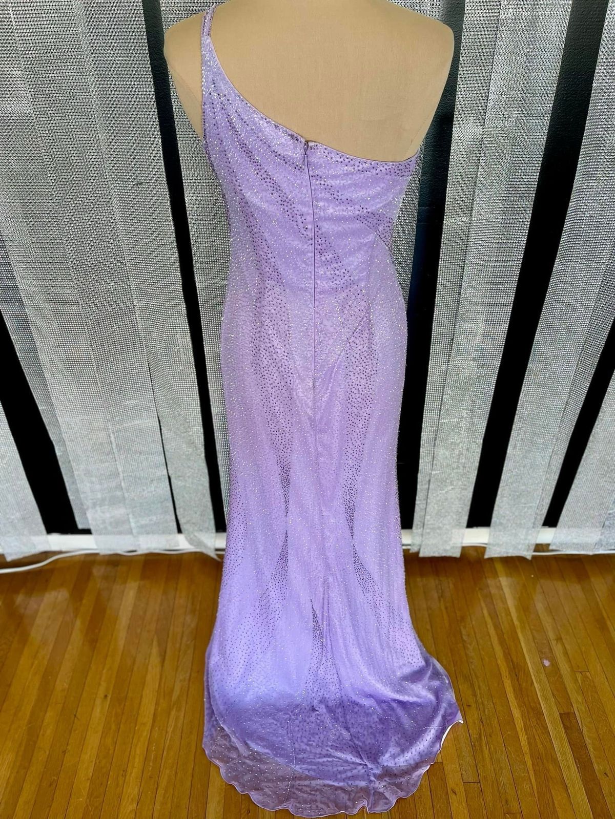 Size 10 Prom One Shoulder Purple Floor Length Maxi on Queenly