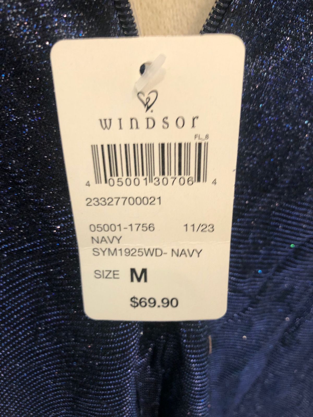 Windsor Size M Prom Plunge Blue Cocktail Dress on Queenly