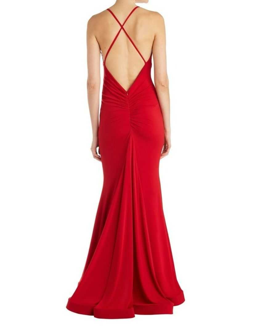 Style 11821 Issue New York Size 4 Red Floor Length Maxi on Queenly