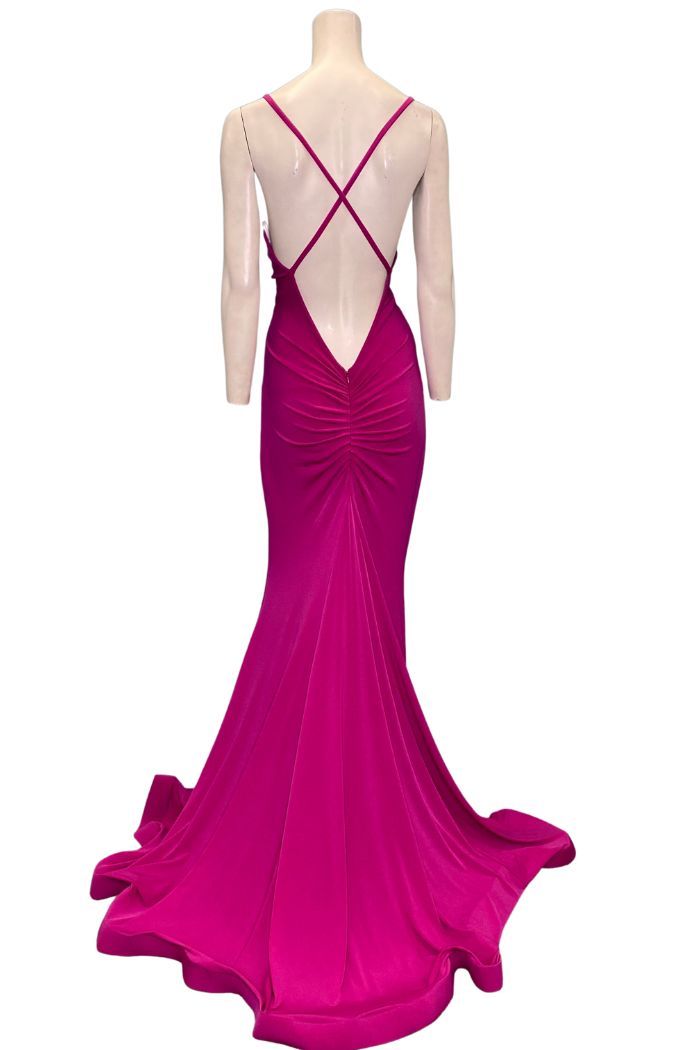 Style 11821 Issue New York Size 6 Hot Pink Floor Length Maxi on Queenly