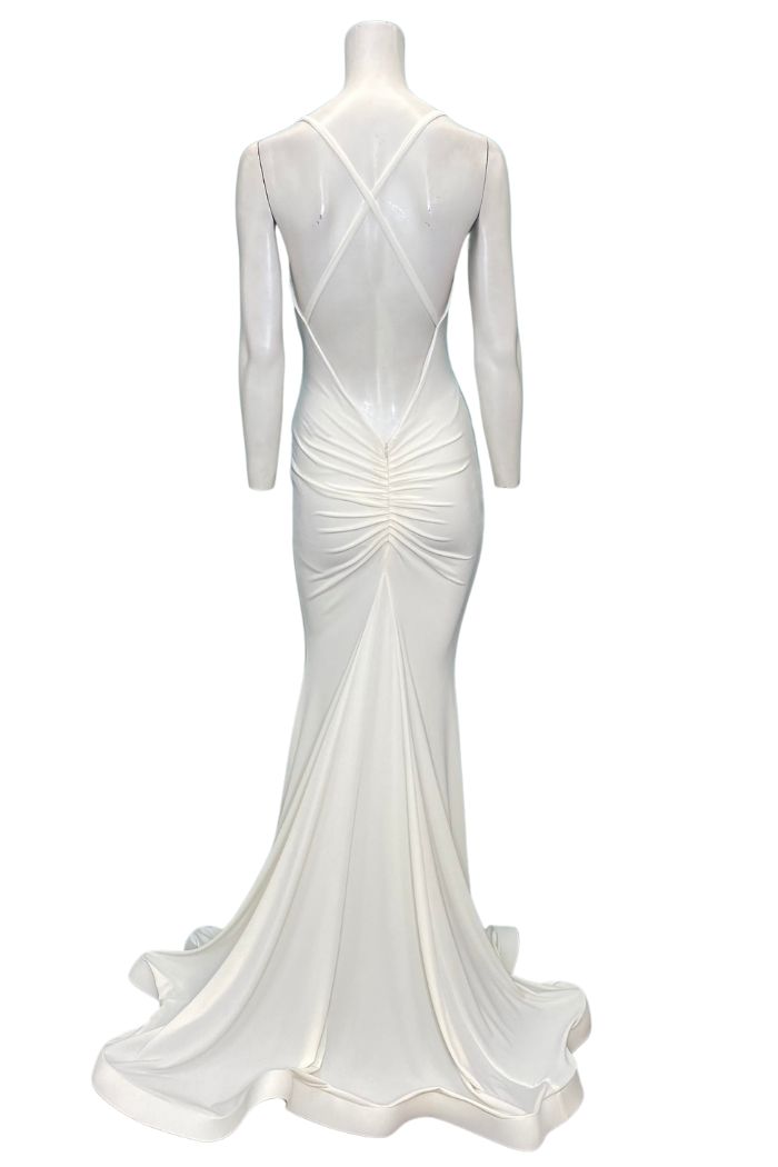Style 11821 Issue New York Size 2 White Floor Length Maxi on Queenly