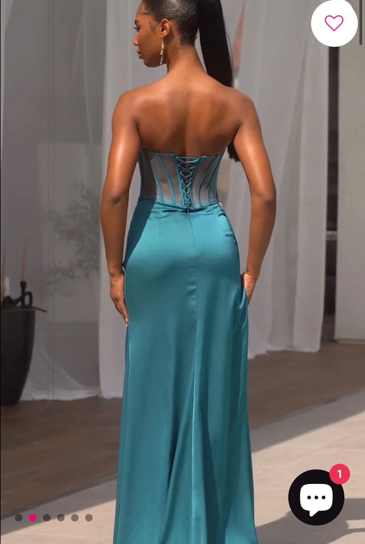 Style CD343 Size 2 Prom Strapless Blue Side Slit Dress on Queenly