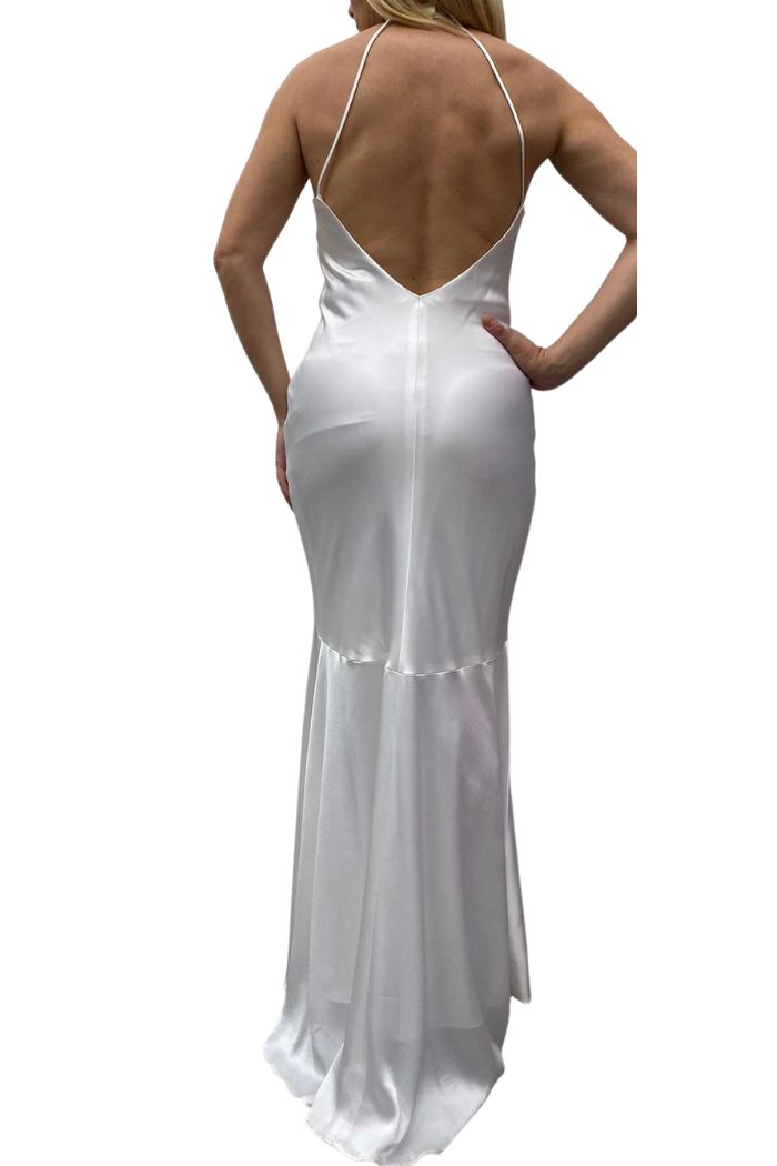 Style D126 Issue New York Size 0 Prom White Floor Length Maxi on Queenly