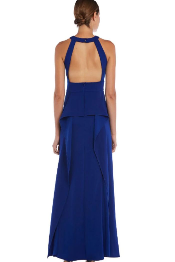 Style 11735 Issue New York Dress Size 0 Halter Royal Blue Side Slit Dress on Queenly