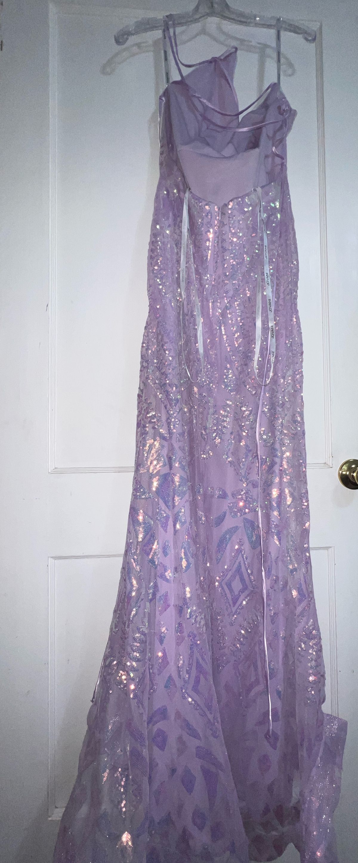 Jovani Size 8 Prom Plunge Purple Mermaid Dress on Queenly