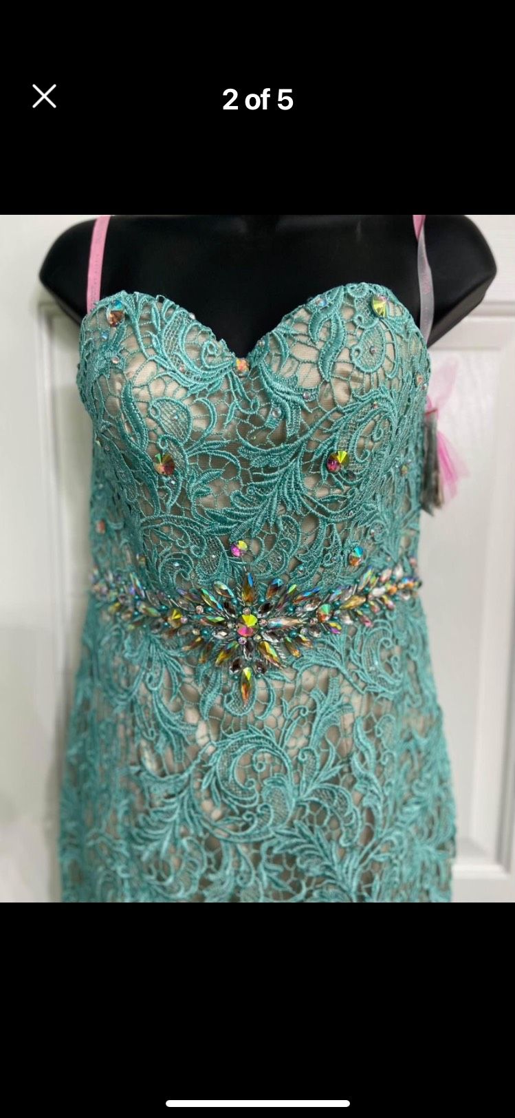 Size 4 Strapless Blue Mermaid Dress on Queenly