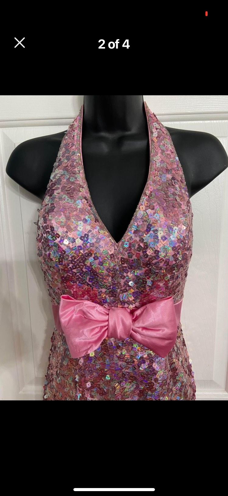 Size 6 Halter Pink Mermaid Dress on Queenly