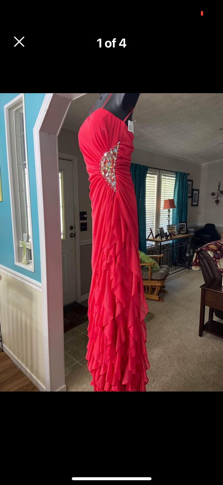 Girls Size 12 Red Floor Length Maxi on Queenly