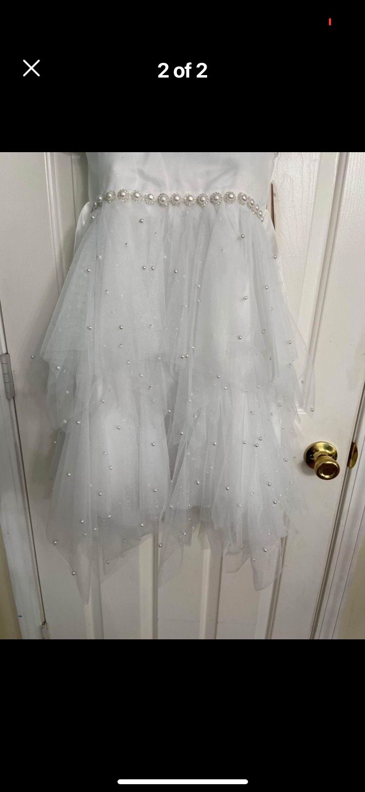 Girls Size 5 White Dress With Train on Queenly