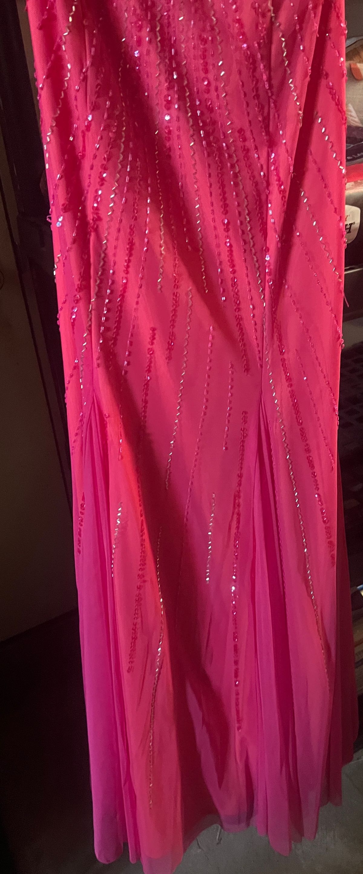 Size S Prom Plunge Pink Floor Length Maxi on Queenly