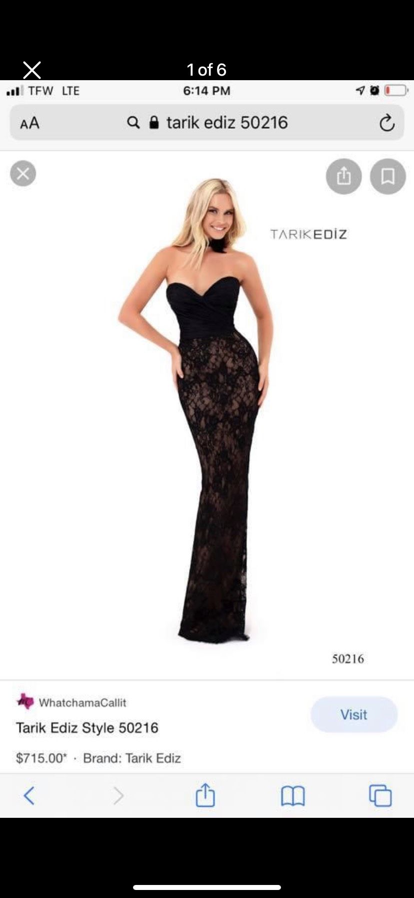 Style 50216 Tarik Ediz Size 4 Prom Strapless Black A-line Dress on Queenly