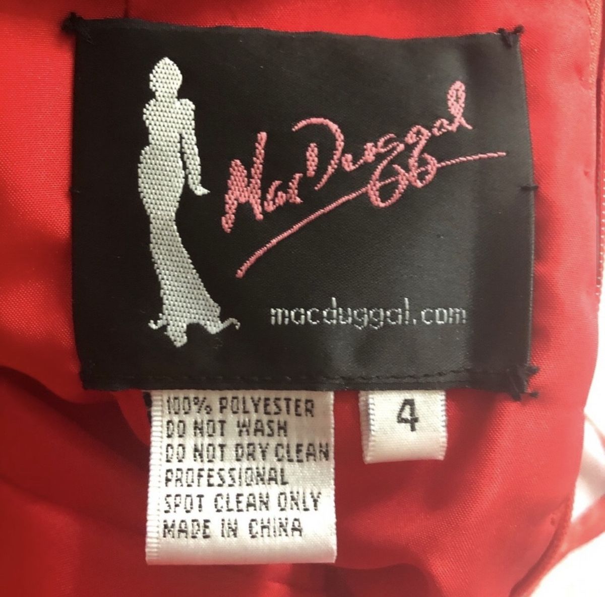 Mac Duggal Size 2 Pageant Plunge Satin Red Mermaid Dress on Queenly